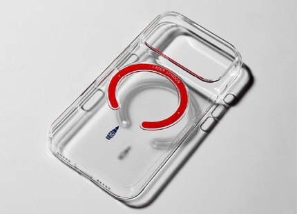 Slim Clear iPhone 17 Case with Red MagSafe Ring - Big Ben | The Iconic Slim
