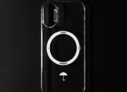 Slim Clear iPhone 17 Pro Max Case with White MagSafe Ring - Umbrella Icon | The Iconic Slim