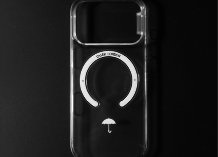 Slim Clear iPhone 17 Pro Case with White MagSafe Ring - Umbrella Icon | The Iconic Slim