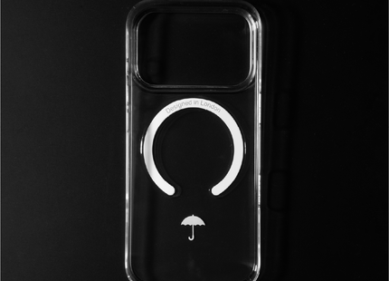 Slim Clear iPhone 17 Pro Max Case with White MagSafe Ring - Umbrella Icon | The Iconic Slim