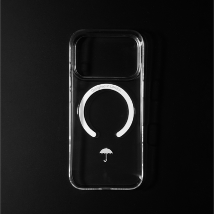 Slim Clear iPhone 17 Pro Max Case with White MagSafe Ring - Umbrella Icon | The Iconic Slim