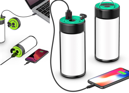 Rechargeable Camping Lantern LED 400LM 5 Modes Emergency Tent Light USB 2 Pack