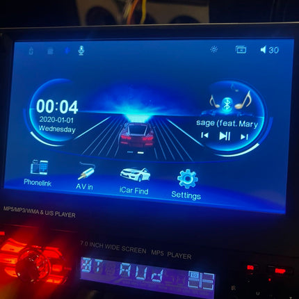 Multimedia Car Stereo 7'' 24Bit DAC, High-Speed USB2.0 Touch Screen WAV Support