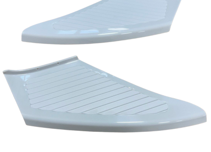 For Peugeot Boxer Front Bumper Protectors Foot Plates White Set of 2 | Van-X