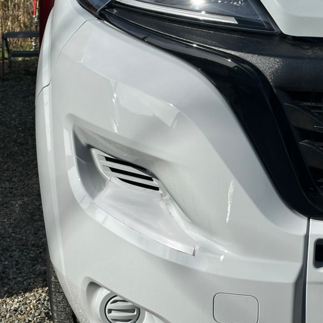 For Fiat Ducato Front Bumper Foot Plate Protectors – White, Set of 2 | Van-X