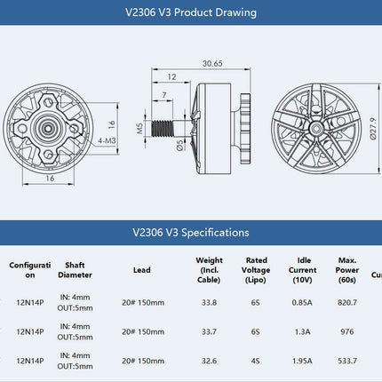 T-Motor Velox V3 2306 Brushless FPV Motor