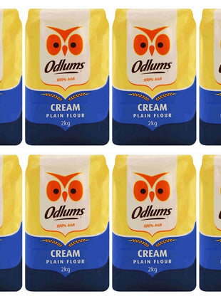 8 x Odlums Cream Plain Flour 2Kg