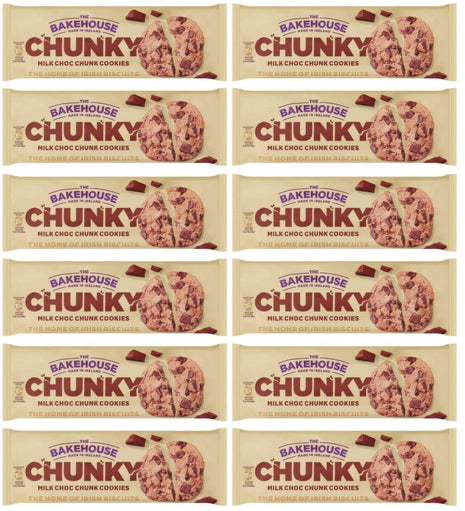 12 x The Bakehouse Chunky Milk Choc Chunk Cookies 220G