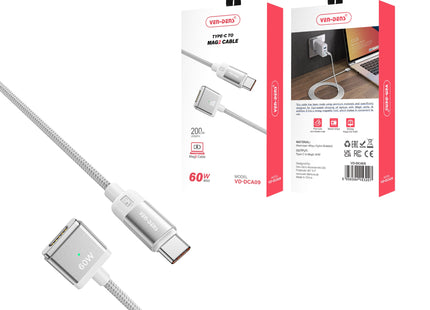 USB C to Mag2 Braided 60W 2M Fast Data Charging Cable VD-DCA09