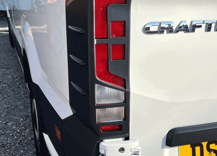 For MAN TGE Rear Light Guards Hammerite Ultimate Matte Black (2018-2025) | Tail Light Protectors | Van-X