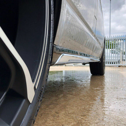 For VW T5, T5.1 SWB Side Skirts Deep Black Plastic Painted and Ready to Fit (B-Grade)