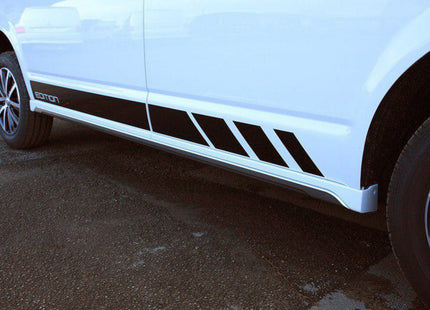 For VW T6 Transporter SWB Side Skirts Candy White Plastic Painted and Ready to Fit