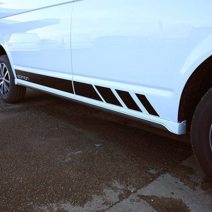 For VW T6 Transporter SWB Side Skirts Candy White Plastic Painted and Ready to Fit