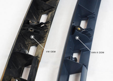 For VW T5/T5.1 Transporter Barn Door Number Plate Unit – Deep Black Painted Trim, Ready to Fit – Van-X