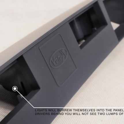 For VW T5, T5.1 Barn Door Rear Number Plate Unit - Deep Black Painted and Ready to Fit