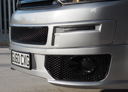 For VW T5.1 Transporter Sportline Honeycomb Front Bumper Grille Bundle Gloss Black – Painted & Ready to Fit | Van-X