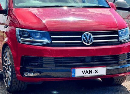 For VW T6 Highline Front Bumper XL Grille | Gloss Black ABS Upgrade | Van-X