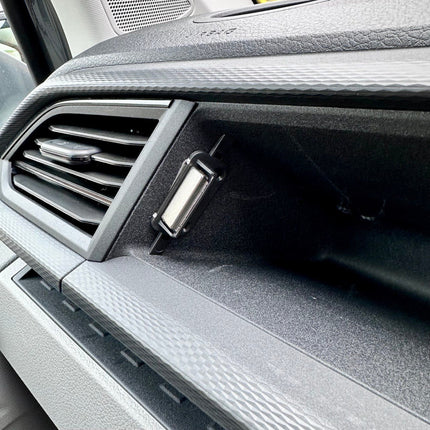 For VW T6.1 Glove Box Magnetic Lid Cover – Gloss Black Finish for Volkswagen Transporter Vans, Campervans