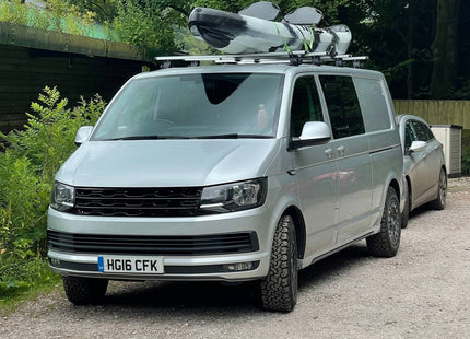 For VW T6 Front R-Line Badgeless Grille Gloss Black Upgrade Styling Kit - Van-X