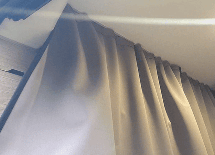 For MAN TGE / New Crafter Campervan & Motorhome Maxi-Cab Divider Curtain with Rail – Premium Privacy