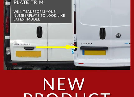 For Vauxhall Vivaro Barn Door Number Plate Trim – ABS Plastic | Van-X