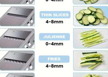 Vegetable Slicer Adjustable Veg Chopper with 4 Cutting Modes Kitchen Tool Dicer