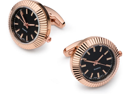 Working Watch Cufflinks In Rose Gold