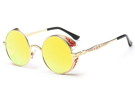Retro Carved Round Sunglasses