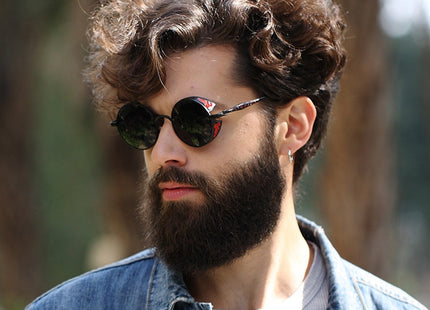 Retro Carved Round Sunglasses