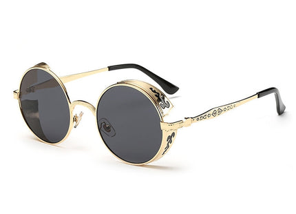 Retro Carved Round Sunglasses
