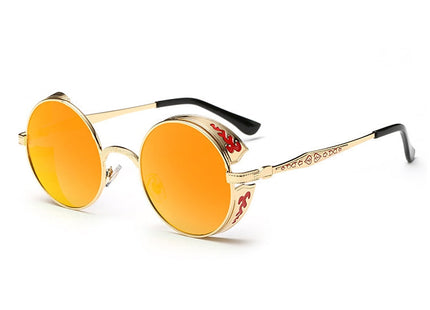 Retro Carved Round Sunglasses