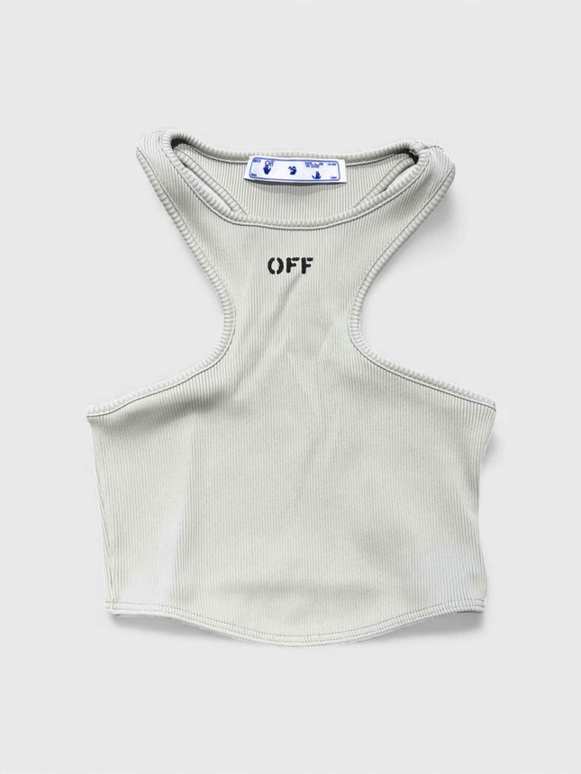 Basic Lux Rib Rowing Top Light Grey