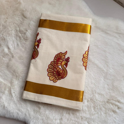 Royal Mayura Kerala Kasavu Saree
