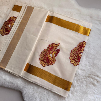 Royal Mayura Kerala Kasavu Saree