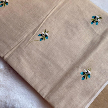 Butterfly Bloom Kerala Kasavu Saree