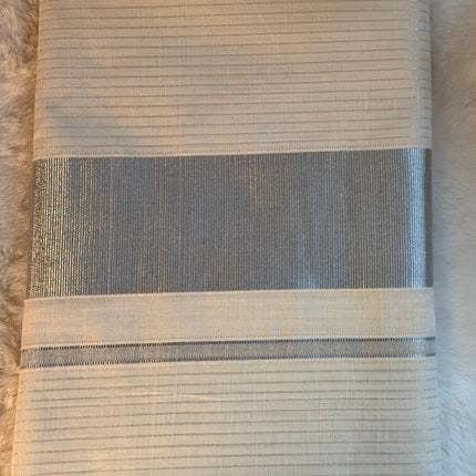 Silver Stripe Kerala Kasavu Saree with Tassel Detailing