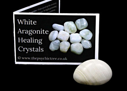 White/Pink Aragonite Polished Crystal & Guide Pack