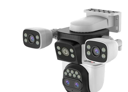 WiFi Security Camera Outdoor 10X Optical Zoom Four Lens Human Auto Tracking Waterproof