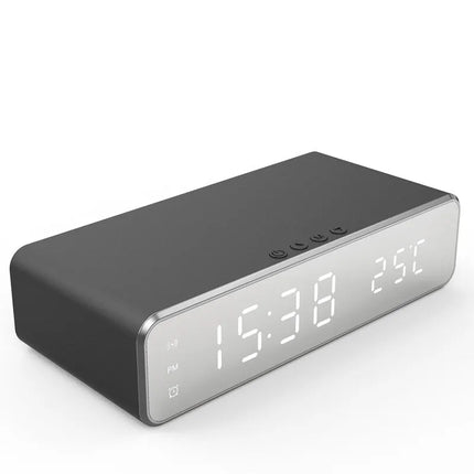 Wireless Charger Time Alarm Clock LED Digital Thermometer