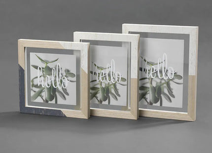 Kenro Terrino 8x8 Floating Photo Frame - White/Natural/Grey