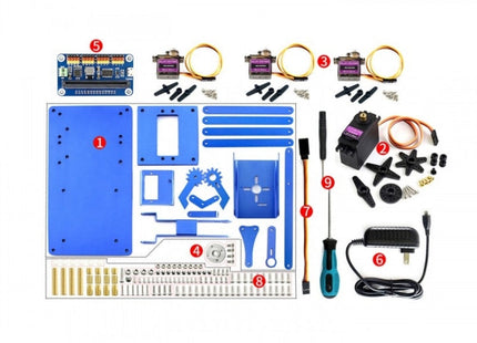 Waveshare 4-DOF Metal Robot Arm Kit for micro:bit, Support Bluetooth, US Plug