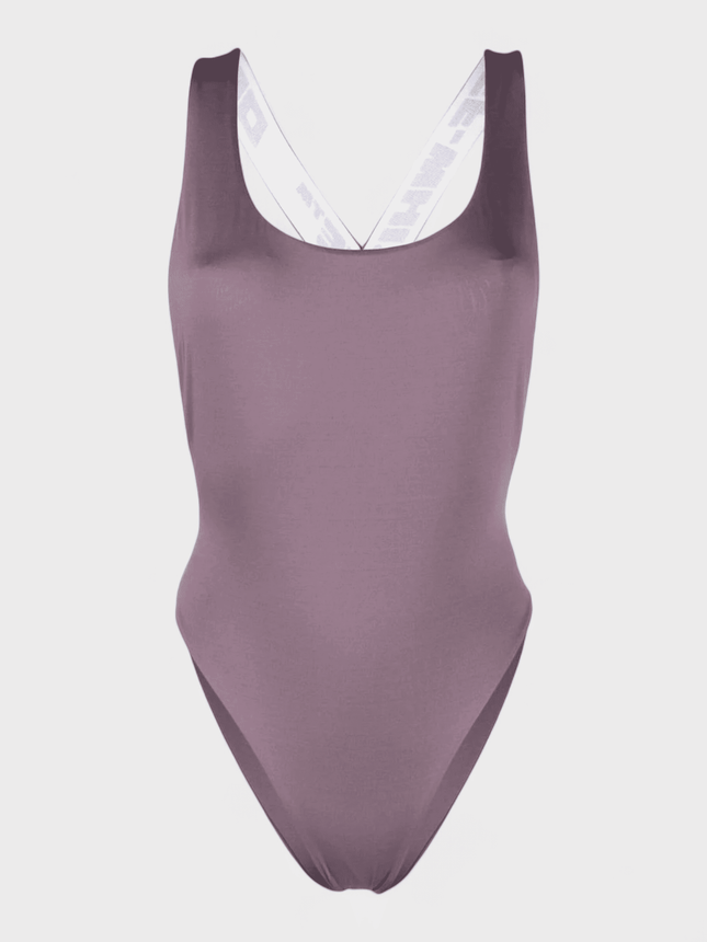 Off-White Logo Band Swimsuit Violet
