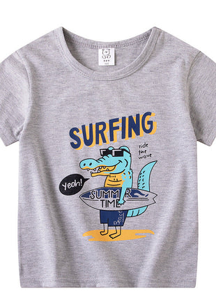 Children's Short Sleeve Boys And Girls T-shirt Cartoon Half Sleeve Top