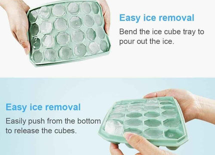 Silicone Ice Cube Trays 2 Pack Stackable Easy-Release BPA Free Cocktail Freezer