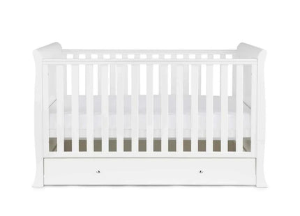 Ickle Bubba Snowdon Classic Cot Bed White - Premium Sprung Mattress