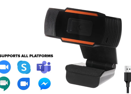 PRAKTICA HD USB-A Webcam with Built-in Noise Reduction Microphone