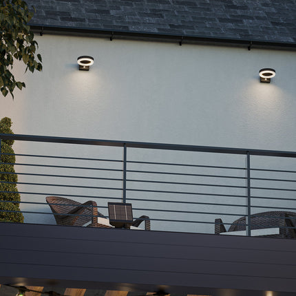 4lite Antheia Solar Sleek IP54 LED Outdoor Wall Light with Built in PIR Motion Sensor