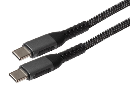 Maplin USB-C to USB-C 60W PD Braided Cable - Silver