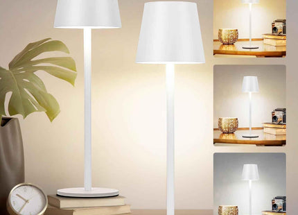 Cordless LED Table Lamp Rechargeable Desk Light IP54 Touch Dimmable White 2 Pack
