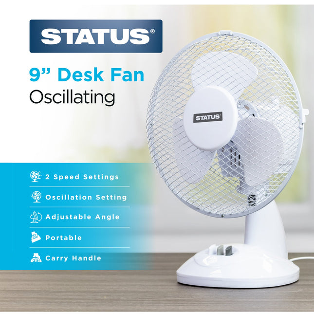 Status 9" Oscillating Desk Fan